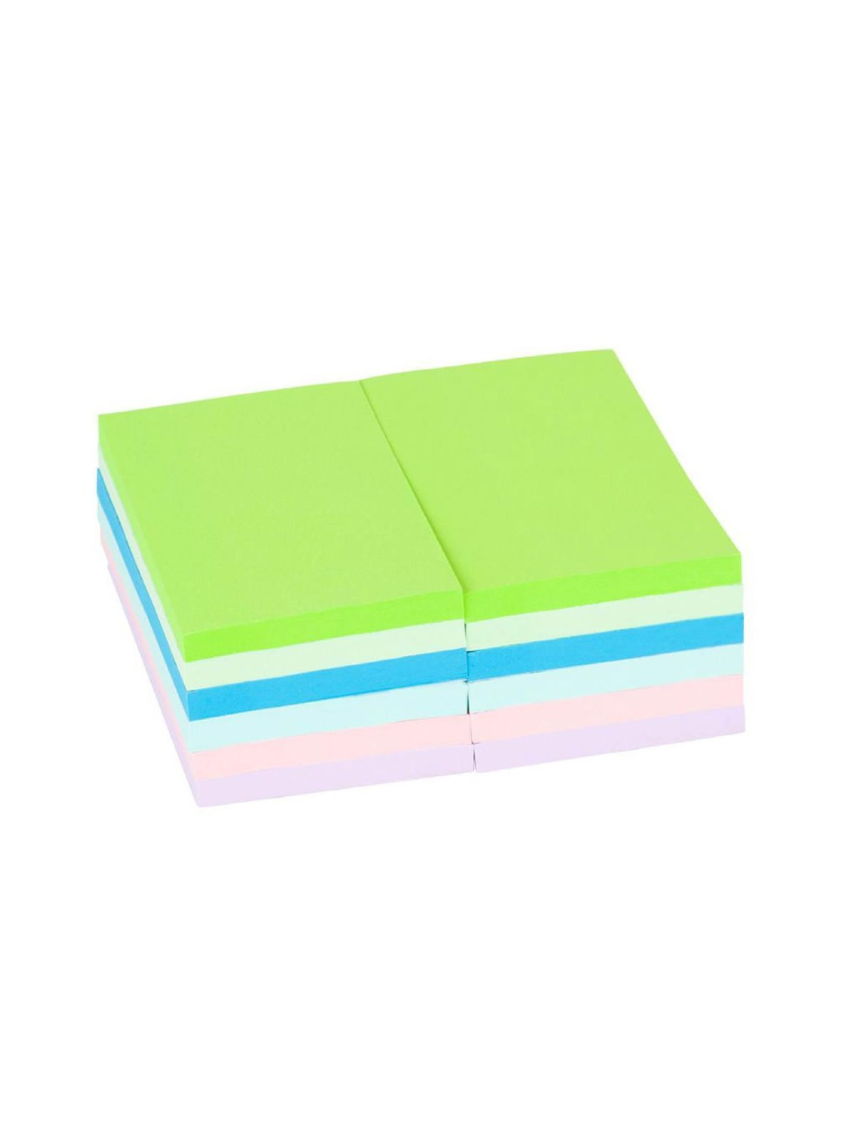 Notes à coller 76 x 127 mm - Coloris pastel assortis - Le lot de 6 blocs