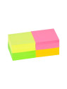 Notes à coller 76 x 76 mm - Coloris néons assortis - Le lot de 6 blocs