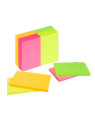 Notes à coller 76 x 127 mm - Coloris néons assortis - Le lot de 6 blocs