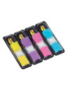 Distributeur de marque-pages Post-it étroits 11,9 x 43,2 mm - Le lot de 4 blocs - Coloris pastel assortis