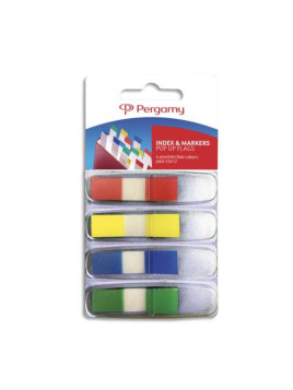 Distributeur de marque pages 1,1 x 4,3 cm - Coloris assortis - Le lot de 4 blocs