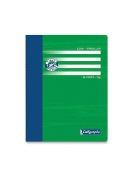 Cahier de brouillon piqûre A5 Calligraphe ECORESPONSABLE 17 x 22 cm 96 pages ligné & margé - Le lot de 5