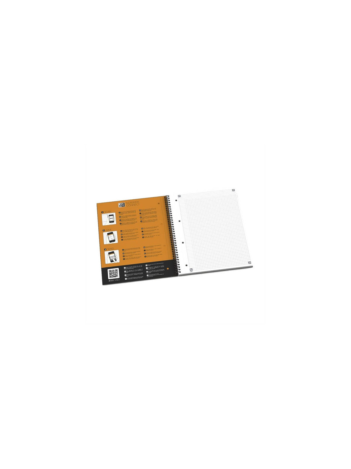 Notebook A4+ OXFORD perforé - petits carreaux - Le lot de 2 blocs