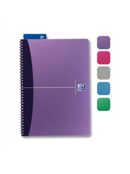 Cahier spiralé Oxford Essential ­ 17,6 x 25 cm ­ 180 pages ­ 5x5 couverture carte souple assortie 5 coloris