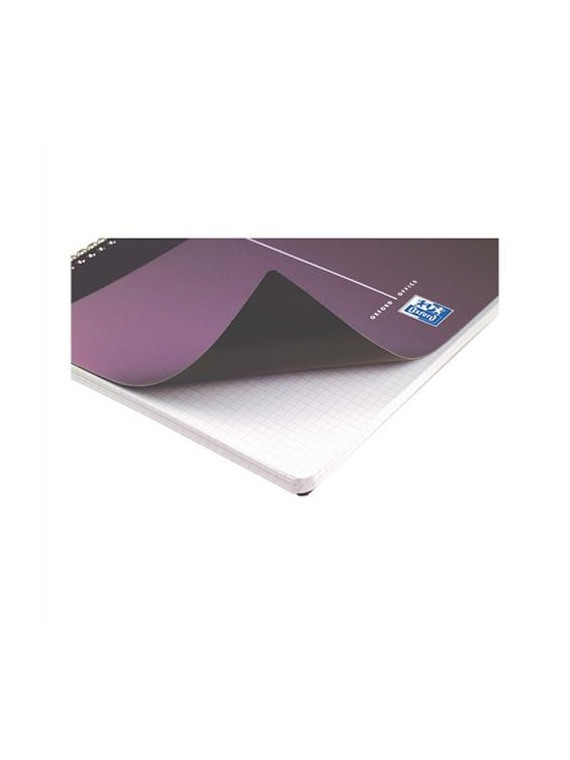 Cahier spiralé Oxford Essential ­ 17,6 x 25 cm ­ 180 pages ­ 5x5 couverture carte souple assortie 5 coloris