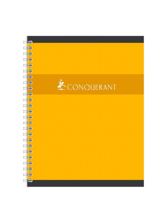 Cahier Conquérant A5 - 17x22 cm - Spirale 100p - Quadrillé 5x5 - Le lot de 5