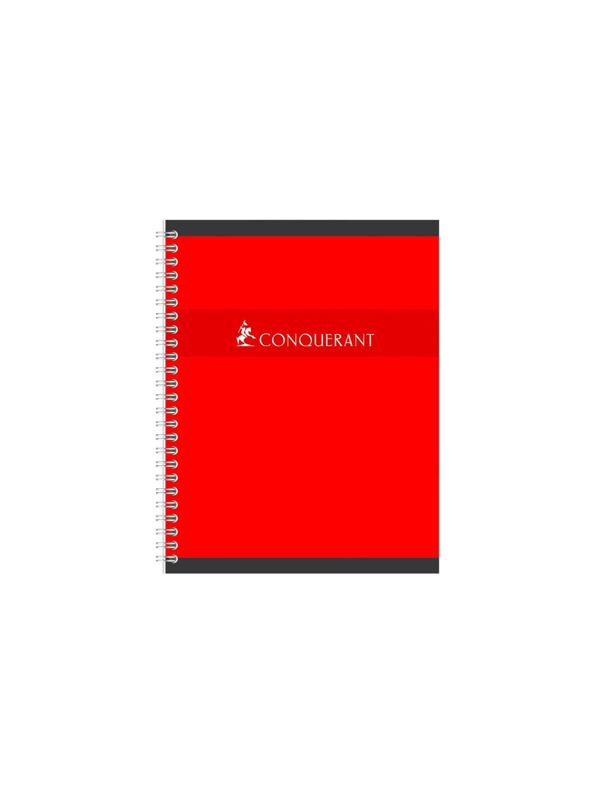 Cahier Conquérant A5 - 17x22 cm - Spirale 100p - Ligné & Margé - Le lot de 5