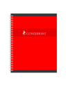 Cahier Conquérant A5 - 17x22 cm - Spirale 100p - Ligné & Margé - Le lot de 5