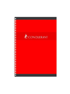 Cahier Conquérant spirale A4 21 x 29,7 cm 100 pages quadrillé 5x5 - Le lot de 5