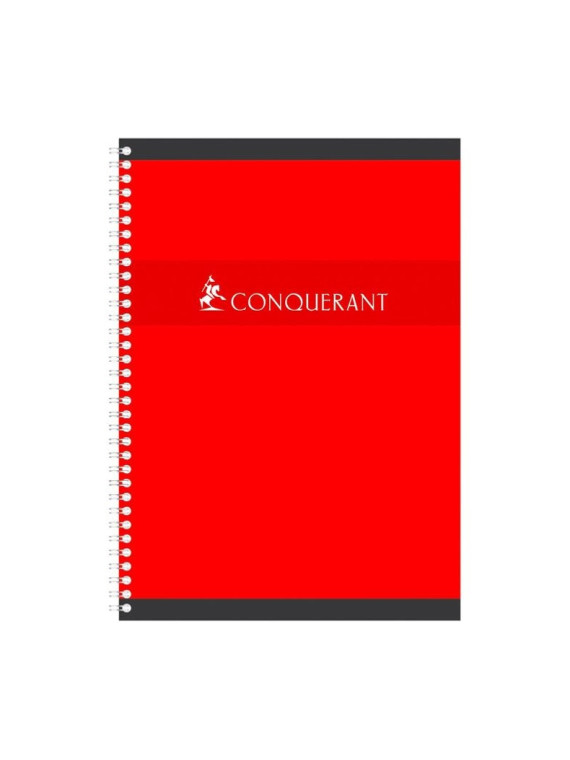 Cahier Conquérant spirale A4 21 x 29,7 cm 100 pages quadrillé 5x5 - Le lot de 5