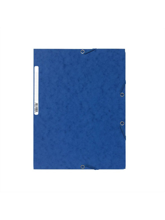 Chemises à élastiques 3 rabats A4 lustrée 390g - Couleurs classiques assorties - le lot de 10