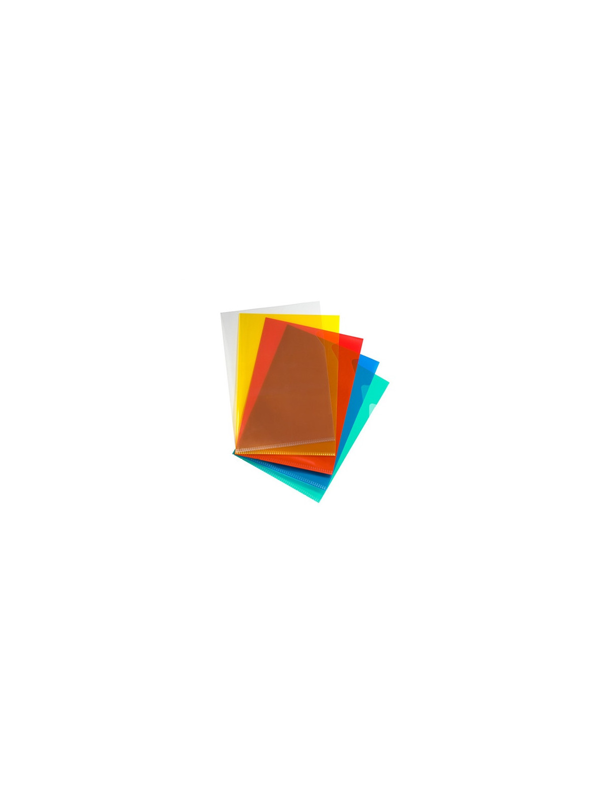 Pochettes coin polypro A4 couleur 9/100e - Grainées - Lot de 100 assorties