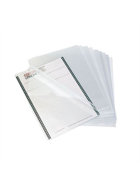Pochettes coin polypro A4 incolores 14/100e - Lisses - Lot de 20