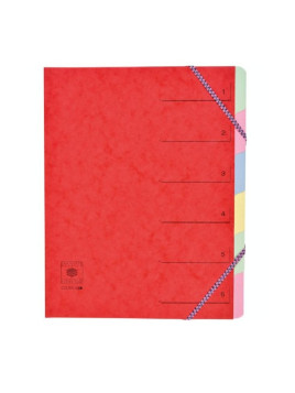 Trieur dos extensible à élastiques carte lustrée - 6 compartiments