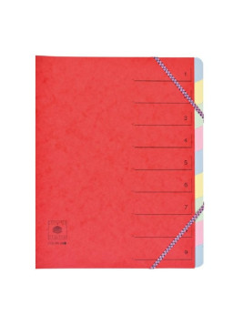 Trieur dos extensible à élastiques carte lustrée - 9 compartiments