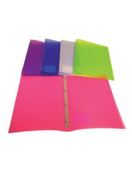 Classeur 4 anneaux souple polypro A4 - Dos 2 cm - Coloris assortis - Le lot de 2