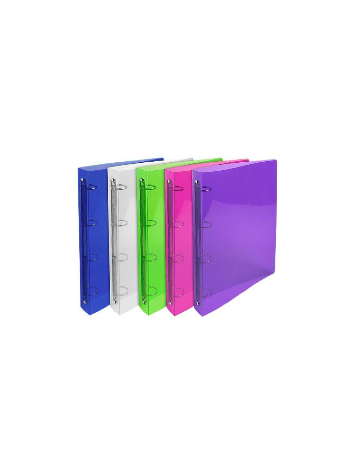 Classeur 4 anneaux souple polypro A4 - Dos 2 cm - Coloris assortis - Le lot de 2