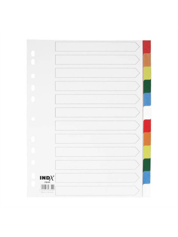 Intercalaires A4 12 touches polypro - Le lot de 2 jeux