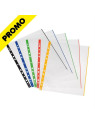 Pochettes perforées transparentes - Bords COULEUR - Polypro 9/100e - Lot de 10