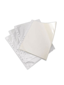 Pochettes perforées transparentes lisses - Polypro 7/100e - Lot de 50