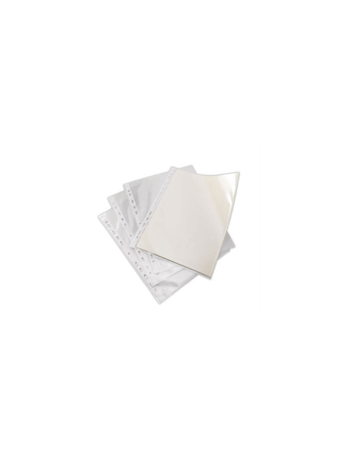 Pochettes perforées transparentes lisses - Polypro 7/100e - Lot de 50