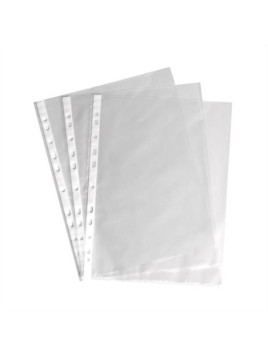 Pochettes perforées transparentes grainées - Polypro 7/100e - Lot de 50