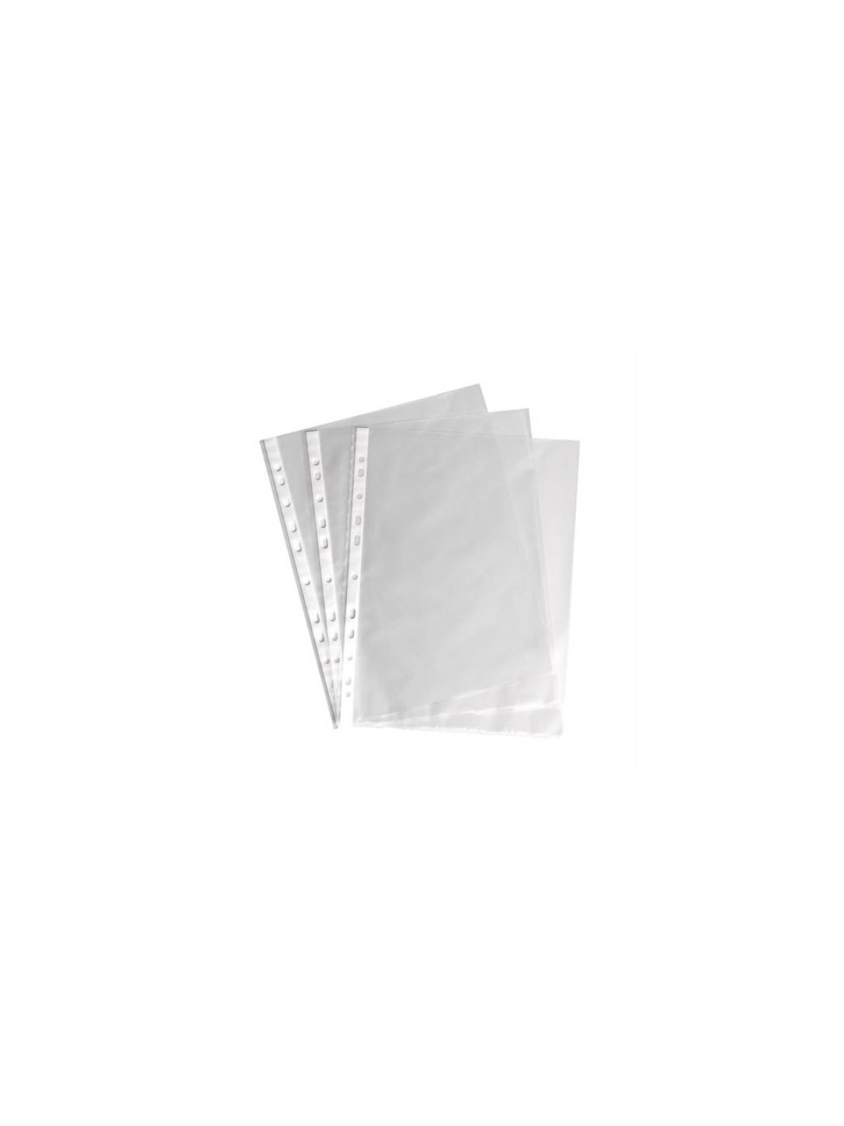 Pochettes perforées transparentes grainées - Polypro 7/100e - Lot de 50