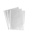 Pochettes perforées transparentes grainées - Polypro 7/100e - Lot de 50