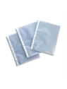 Pochettes Premium perforées transparentes lisses - Polypro 12/100e - Lot de 50