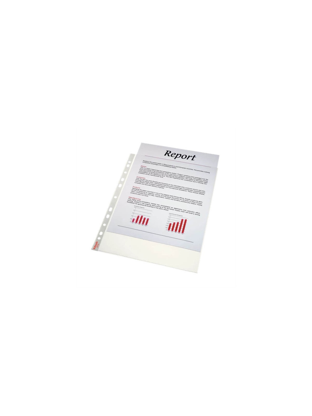 Pochettes Premium perforées transparentes grainées - Polypro 12/100e - Lot de 50