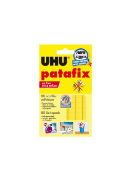 Pastilles adhésives PATAFIX UHU - L'étui de 80 pastilles jaunes