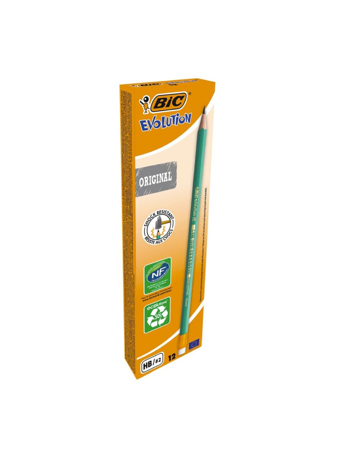 Crayon à papier HB BIC Ecolutions avec gomme - La boite de 12