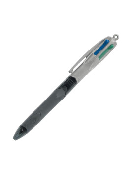 Stylo bille BIC 4 couleurs Grip Pro rétractable - Pointe moyenne