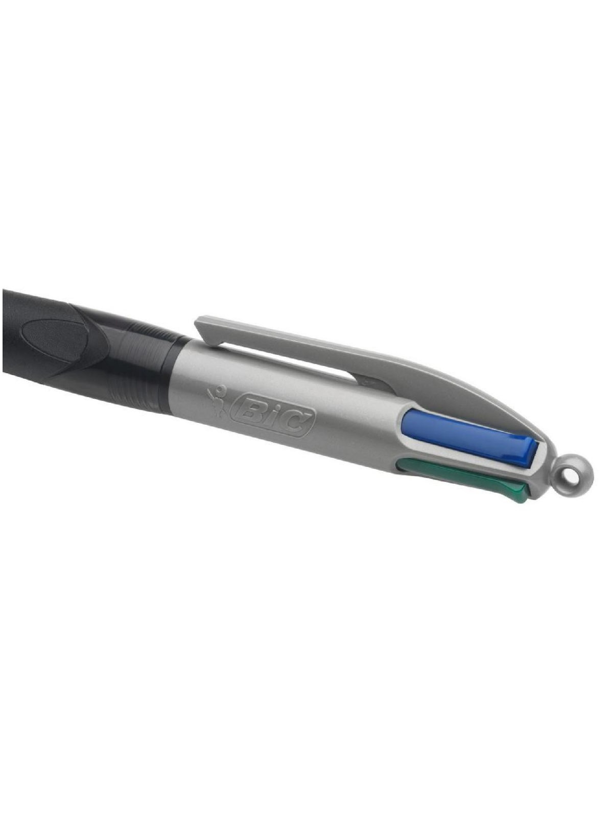 Stylo bille BIC 4 couleurs Grip Pro rétractable - Pointe moyenne