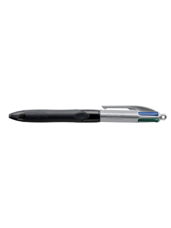 Stylo bille BIC 4 couleurs Grip Pro rétractable - Pointe moyenne