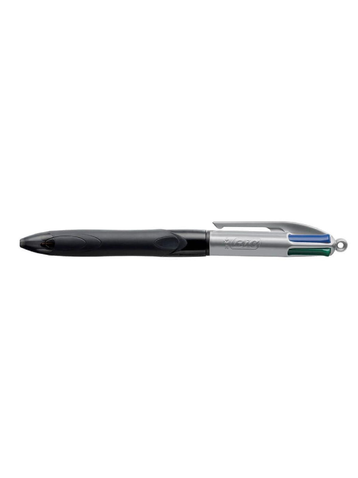 Stylo bille BIC 4 couleurs Grip Pro rétractable - Pointe moyenne