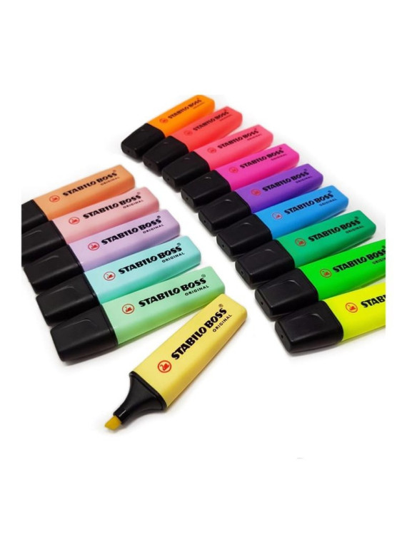 Surligneurs Stabilo Boss Original - Le pot de 6 coloris assortis