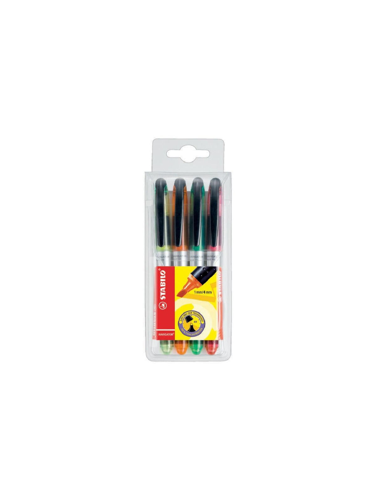 Pochette de 4 surligneurs Stabilo Navigator - Assortis