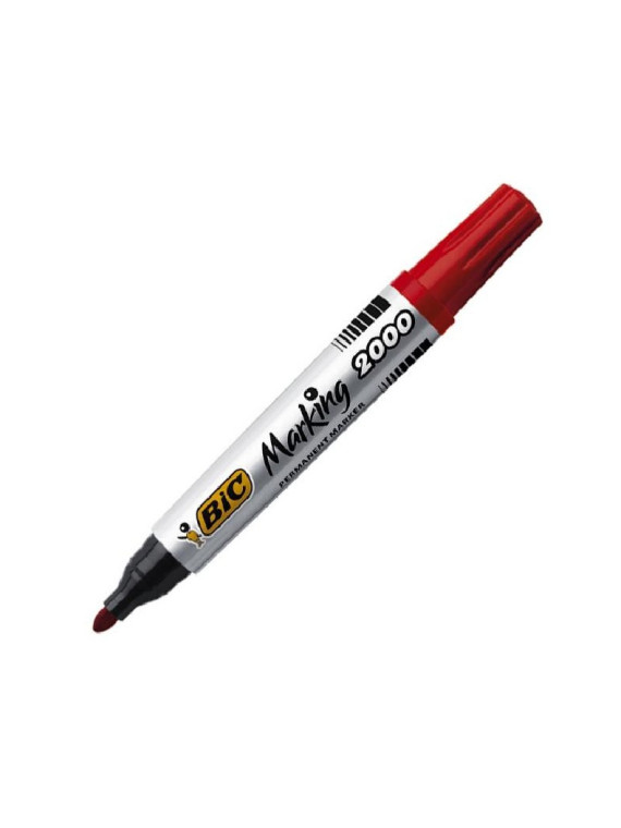 Pochette de 4 marqueurs permanents Bic Marking 2000 - Pointe ogive - Assortiment