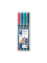 Pochette de 4 stylos feutre permanents STAEDTLER Lumocolor - Pointe fine - Assortiment