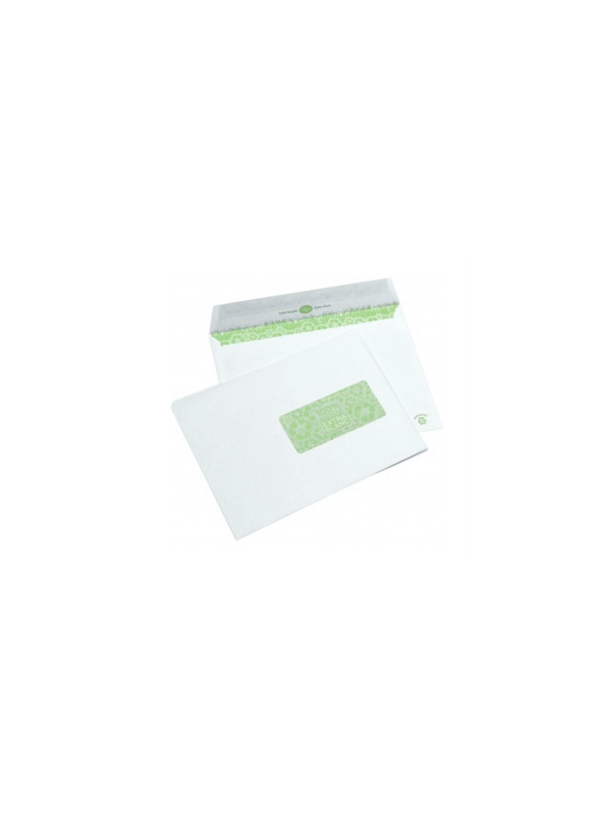 Enveloppes blanches recylées 162 x 229 mm (C5) - 80g - Fenêtre 45 x 100 - Lot de 50