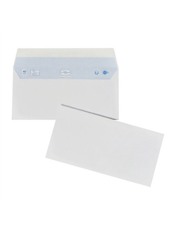 Enveloppes blanches 110 x 220 mm (DL) - 90g - Sans fenêtre - Le lot de 50