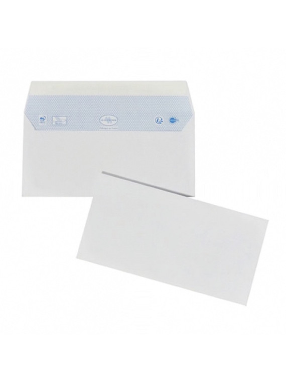 Enveloppes blanches 110 x 220 mm (DL) - 80g - Sans fenêtre - Lot de 50