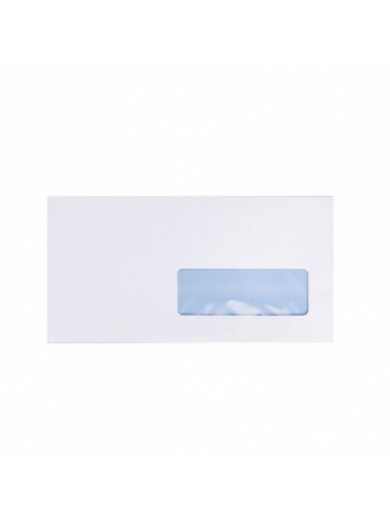 Enveloppes blanches 110 x 220 mm (DL) - 90g - Fenêtre 35 x 100 - Lot de 50