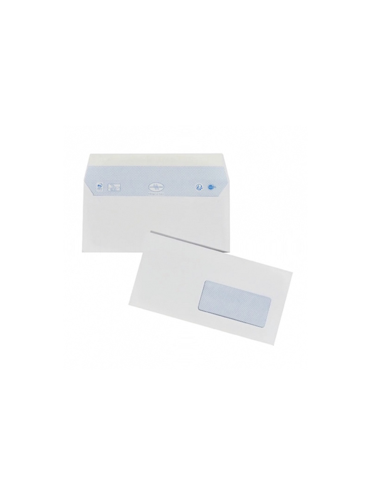 Enveloppes blanches 110 x 220 mm (DL) - 90g - Fenêtre 45 x 100 - Lot de 50