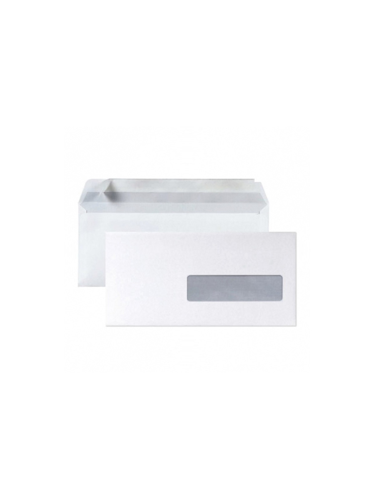 Enveloppes blanches 110 x 220 mm (DL) - 80g - Fenêtre 35 x 100 - Lot de 50