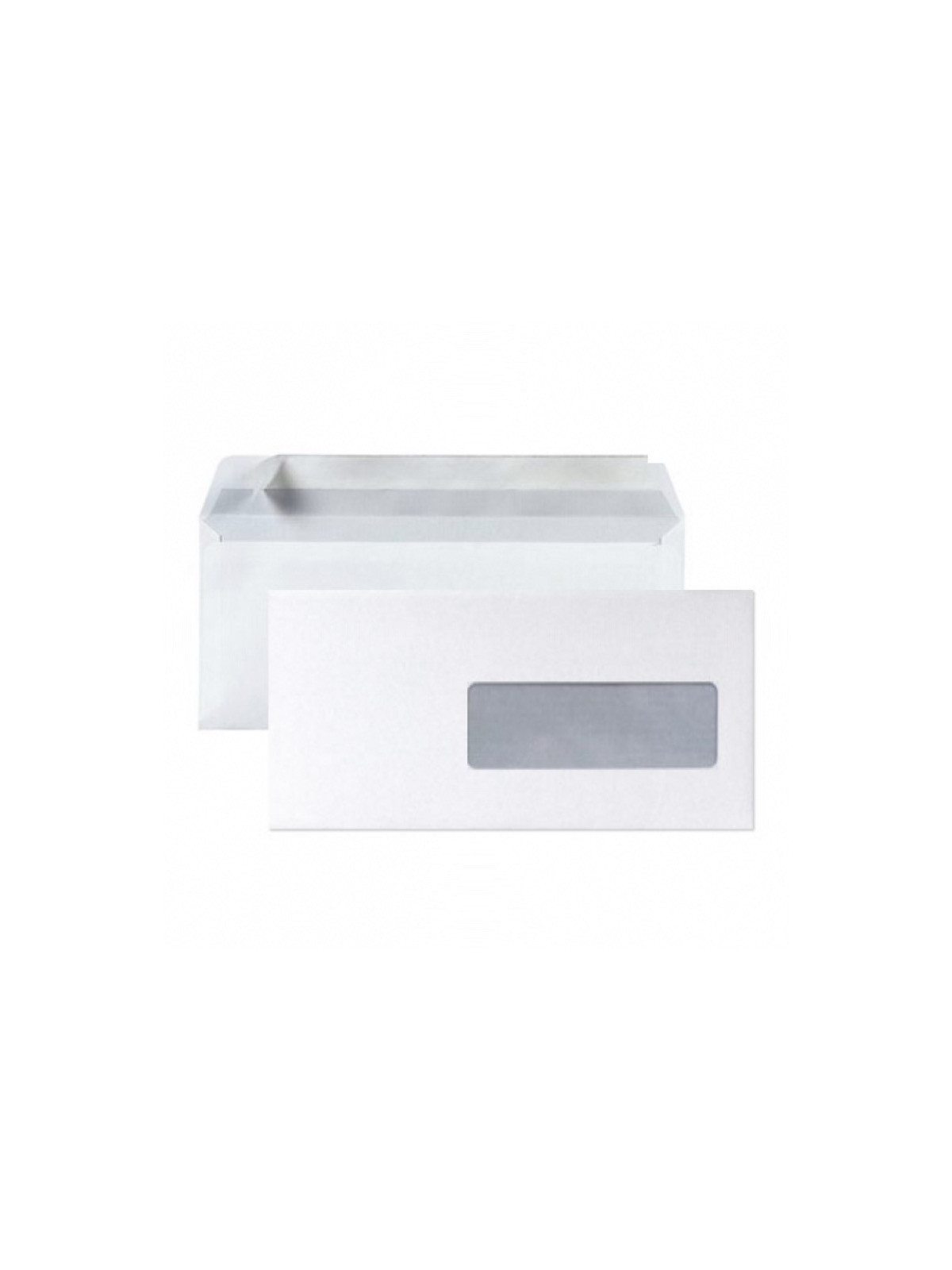 Enveloppes blanches 110 x 220 mm (DL) - 80g - Fenêtre 45 x 100 - Lot de 50