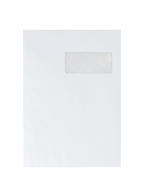 Enveloppes blanches recyclées 229 x 324 mm (C4) - 90g - Fenêtre 50 x 100 mm - Lot de 50