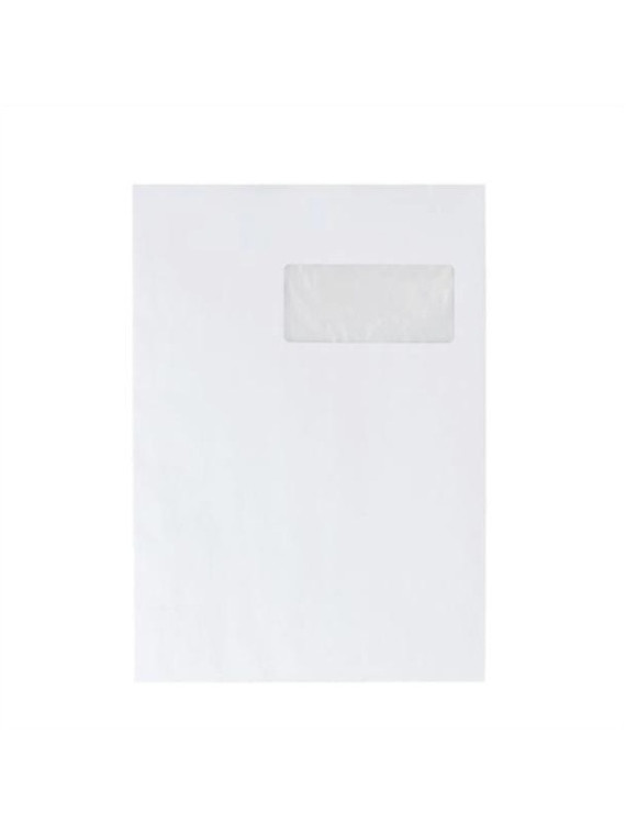 Enveloppes blanches 229 x 324 mm (C4) - 90g - Fenêtre 50 x 100 - Lot de 50