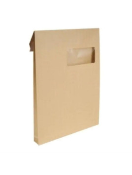 Pochette Kraft 229 x 324 mm (C4) - 120g - Soufflet 30 mm - Fenêtre 50 x 100 mm - Boite de 250